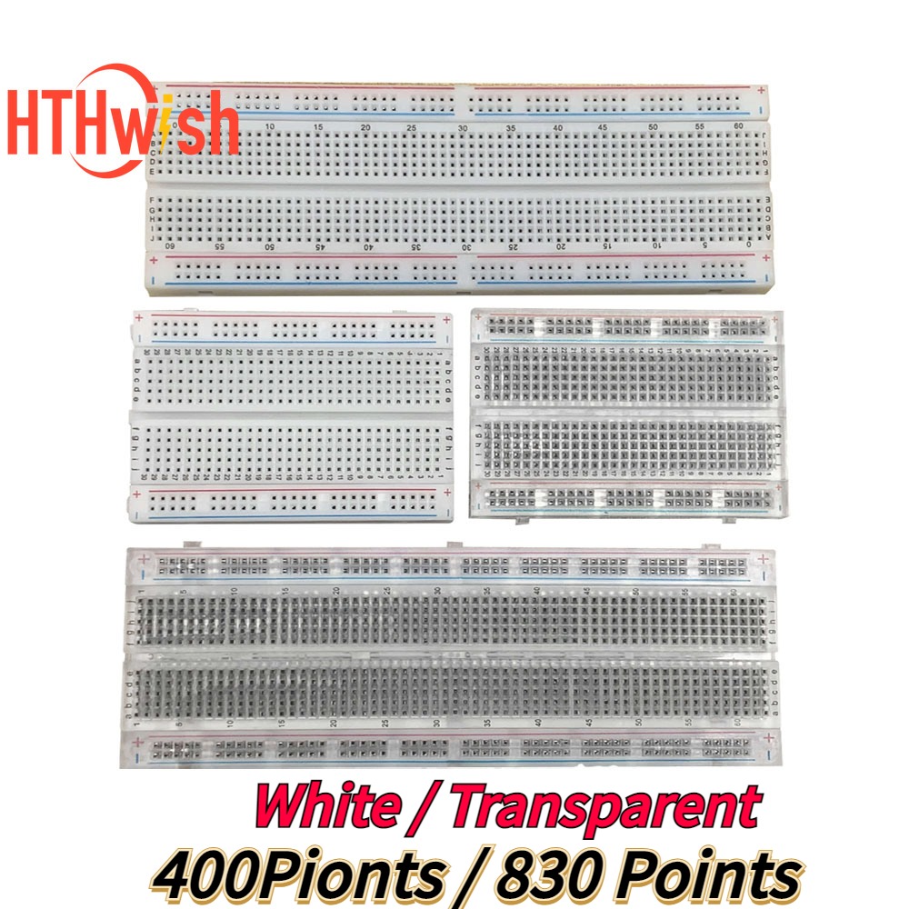 Breadboard 400 Point - Platine de prototypage sans soudure, 830/400points,