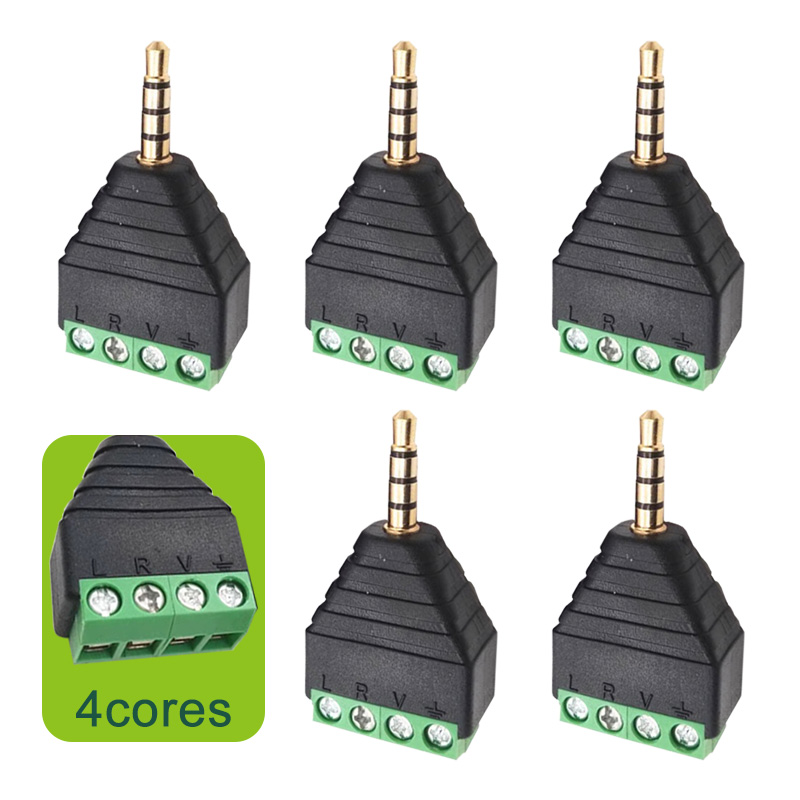 Screw Terminal Block - 5/20/100 pièces 3.5mm stéréo 4 pôles